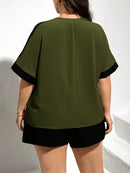 Conjunto Feminino de Shorts e Camisa Casual - Liny. Plus Size