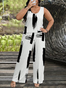 Conjunto feminino de manga curta e calça comprida Juny. Plus Size