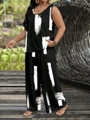 Conjunto feminino de manga curta e calça comprida Juny. Plus Size