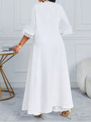 Conjunto feminino elegante com detalhe tipo Tricô  Heloísa. Plus Size