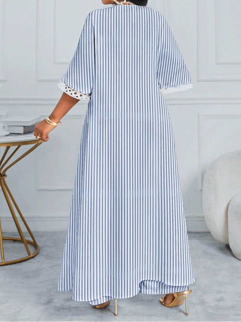 Conjunto feminino elegante com detalhe tipo Tricô  Heloísa. Plus Size