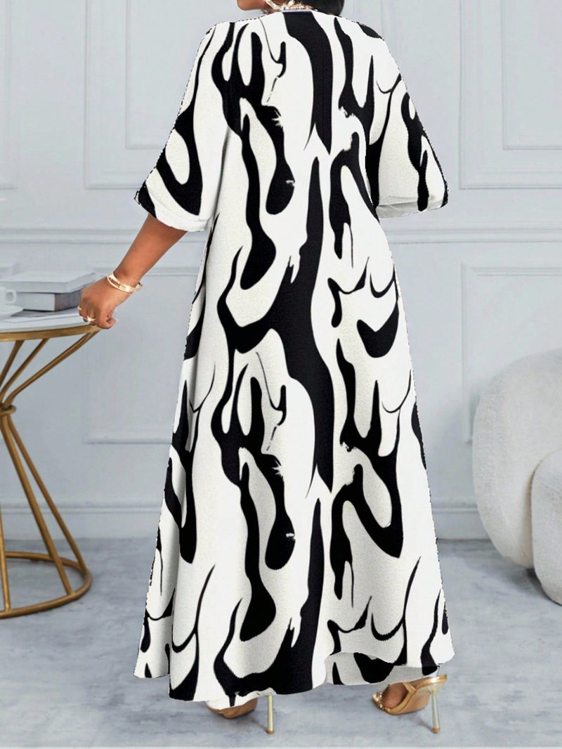 Conjunto feminino elegante com detalhe tipo Tricô  Heloísa. Plus Size