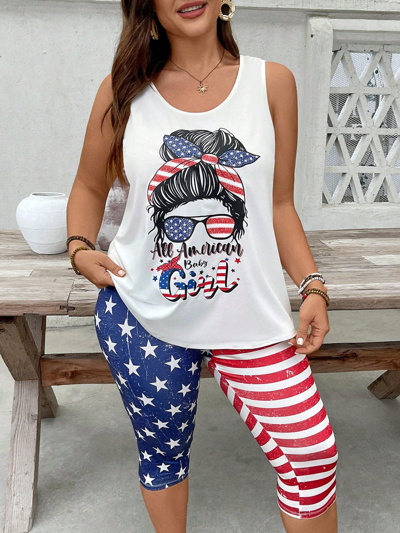 Conjunto feminino estampado Fabi. Plus Size