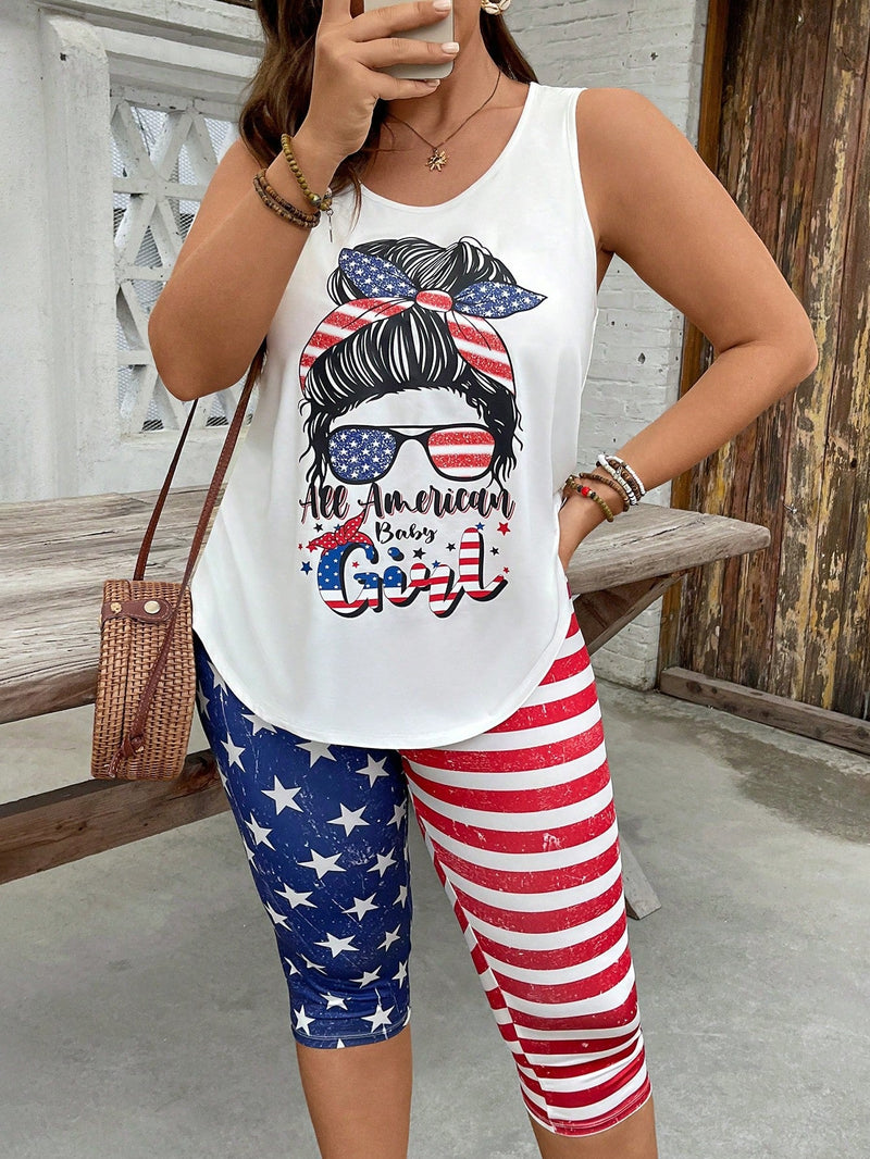 Conjunto feminino estampado Fabi. Plus Size