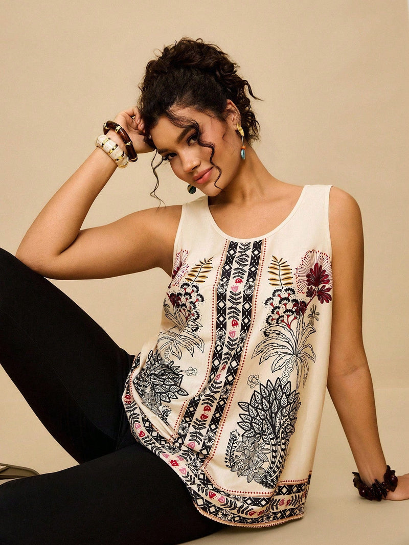 Conjunto feminino estampado Fabi. Plus Size