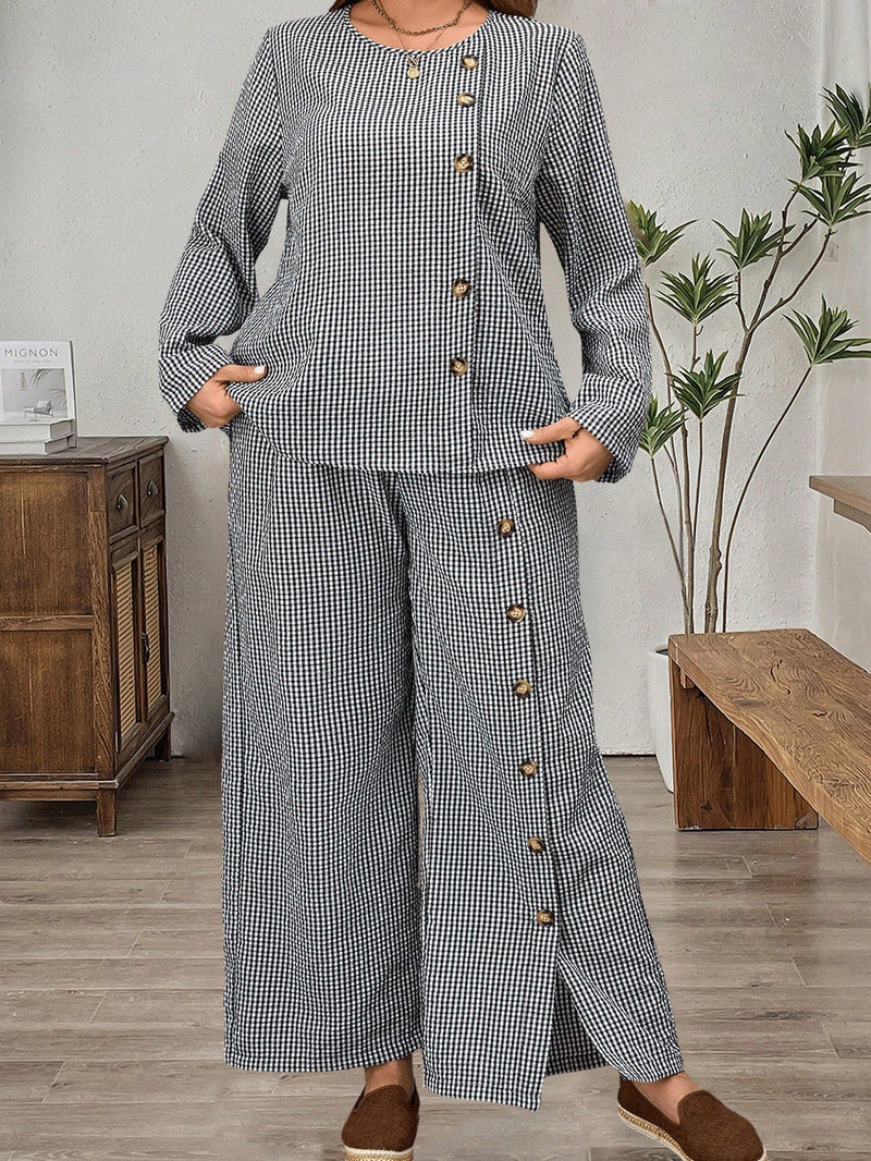 Conjunto feminino texturizado Brunellis Plus Size