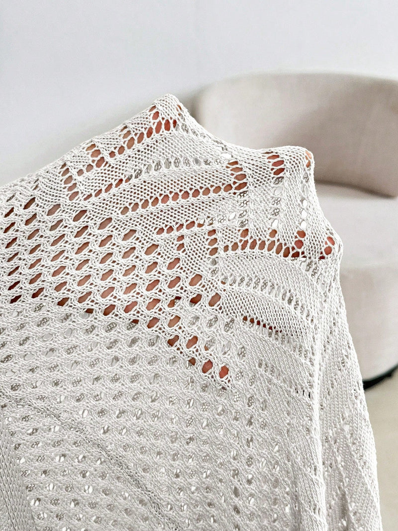 Cardigan Feminina de Praia com Efeito Vazado - Nicole. Plus Size