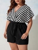 Macaquinho Feminino Listrado Lesly Plus Size