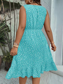 Vestido Feminino Bainha Esvoaçante e Decote V Pequeno Amapola Plus Size