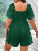 Macacão Feminino com Manga Bufante e Design Minimalista - Anísia. Plus Size.