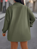 Conjunto Feminino camisa listrada e shorts - Ghi. Plus Size