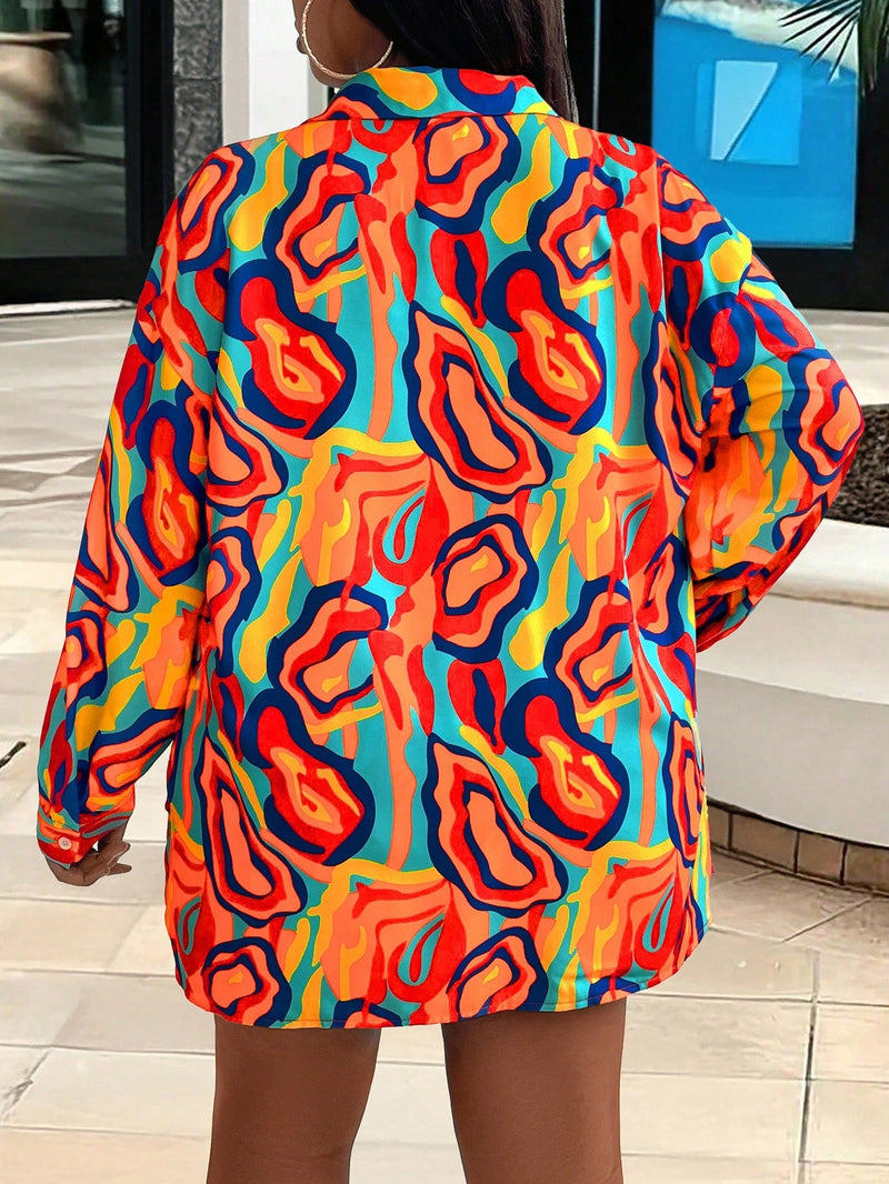 Conjunto Feminino camisa listrada e shorts - Ghi. Plus Size