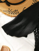 Vestido de Cobertura Feminino com Inserções em Crochê e Mangas Fluidas - Beatriz. Plus Size