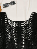 Vestido de Cobertura Feminino com Inserções em Crochê e Mangas Fluidas - Beatriz. Plus Size