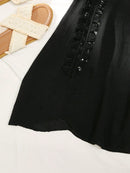 Vestido de Cobertura Feminino com Inserções em Crochê e Mangas Fluidas - Beatriz. Plus Size