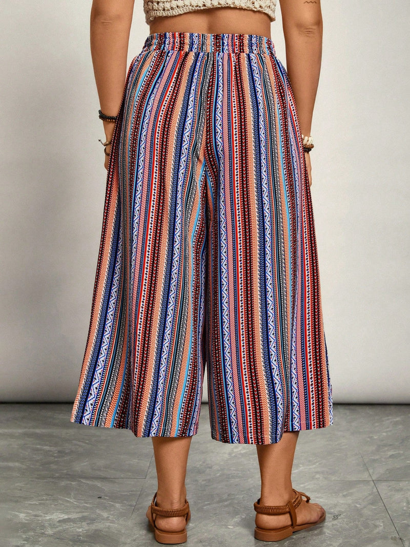 Calça capri Feminina Perna Larga Cristina. Plus Size