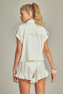 Camisa Cropped Off white