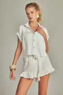 Camisa Cropped Off white