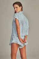 Camisa Cropped Estampa Ciel Bleu