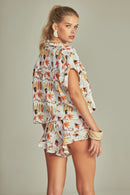 Camisa Cropped Estampa Pop Art