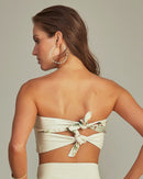 Cropped Bustier Estampa Tropical Paradise