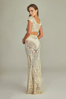 Top Cherie Renda Bege