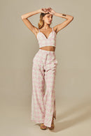 Conjunto Kate Estampa Pied de Poule Rosa