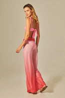 Calça Voil Estampa Degradê Rosa