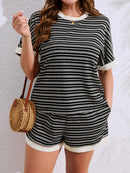 Conjunto feminino listrado Isadora. Plus Size