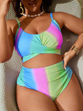Biquini feminino colorido cintura alta Barbara. Plus Size