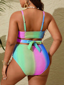 Biquini feminino colorido cintura alta Barbara. Plus Size