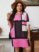 Vestido-Camisa Feminino Solto Reto com Mangas Dobráveis - Cecília. Plus Size