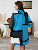 Vestido-Camisa Feminino Solto Reto com Mangas Dobráveis - Cecília. Plus Size