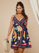 Vestido Envelope Feminino com Amarração Lateral Thais. Plus Size