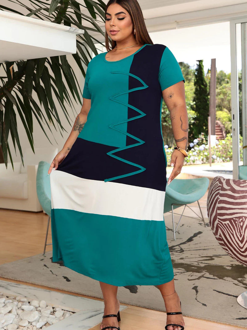 Vestido Feminino Solto com Bolso em Malha - Edelis. Plus Size