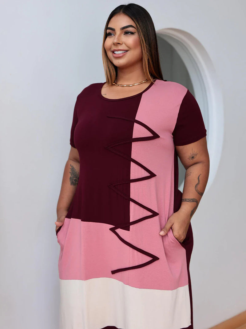 Vestido Feminino Solto com Bolso em Malha - Edelis. Plus Size