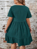 Vestido Feminino com Barra Franzida - Talita. Plus Size