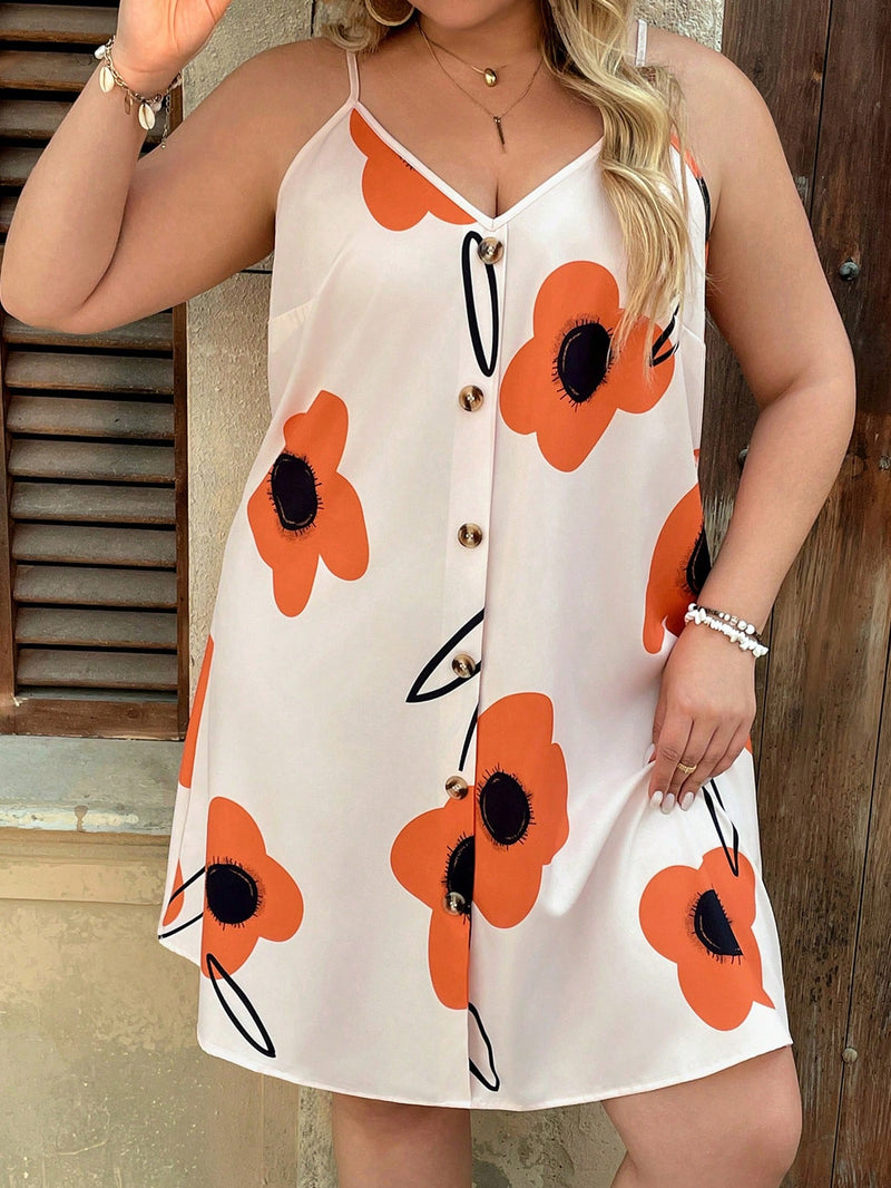 Vestido Feminino com Botões Frontais e Modelagem Soltinha - Camila. Plus Size