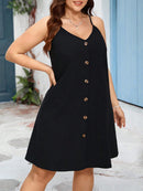 Vestido Feminino com Botões Frontais e Modelagem Soltinha - Camila. Plus Size