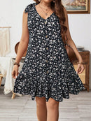 Vestido Feminino Decoração de Laço nos Ombros - Angeline. Plus Size