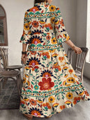 Vestido Feminino Longo de Manga Média - Mayra. Plus Size