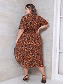 Vestido Feminino Manga Curta Duna Casual - Mirna. Plus Size