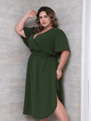 Vestido Feminino Manga Curta Duna Casual - Mirna. Plus Size