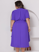 Vestido Feminino Manga Curta Duna Casual - Mirna. Plus Size