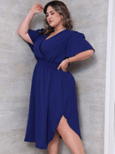 Vestido Feminino Manga Curta Duna Casual - Mirna. Plus Size