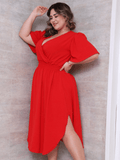 Vestido Feminino Manga Curta Duna Casual - Mirna. Plus Size