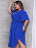 Vestido Feminino Manga Curta Duna Casual - Mirna. Plus Size
