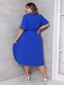 Vestido Feminino Manga Curta Duna Casual - Mirna. Plus Size