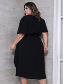 Vestido Feminino Manga Curta Duna Casual - Mirna. Plus Size