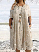 Vestido Feminino ajuste solto e bolsos - Marly. Plus Size